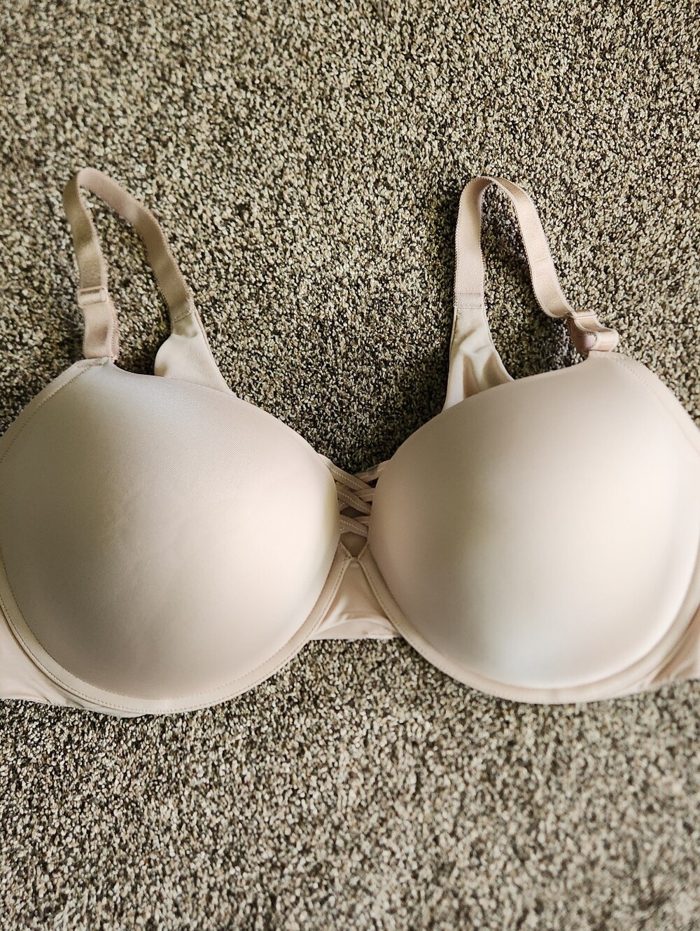 Torrid XO Plunge Push-Up Bra Womens Size 42F Beige 360 Back Smoothing Underwire